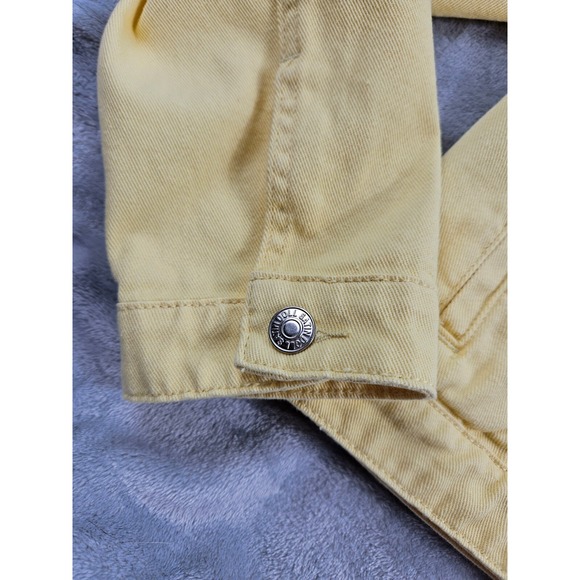 Satin Doll‎ Denim Jean Jacket Women's Teen Size XL Yellow Western Casual Sporty - Picture 7 of 14
